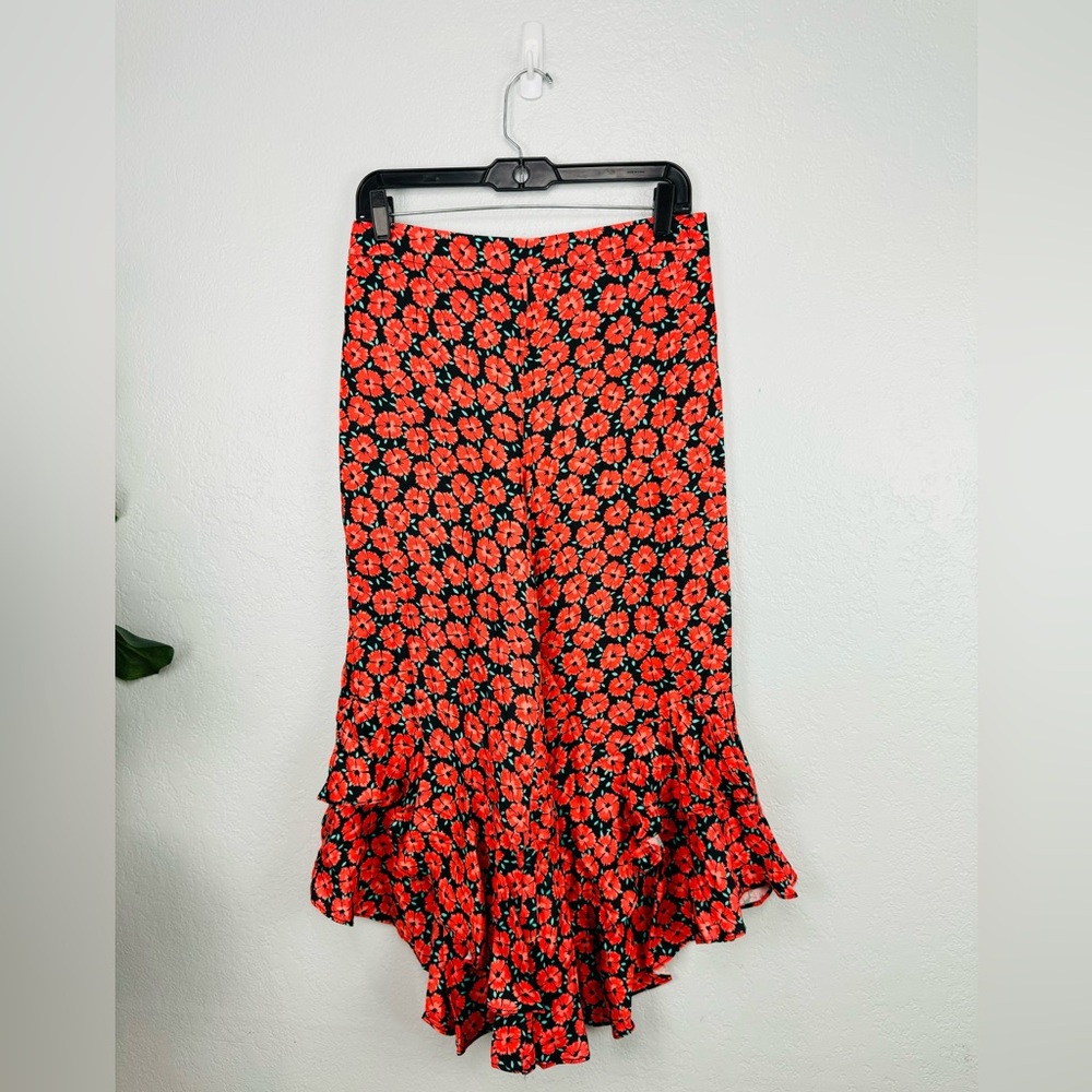 Anthropologie EttTwa Virginie Floral Print Cropped Ruffle Pants - Picture 4 of 9